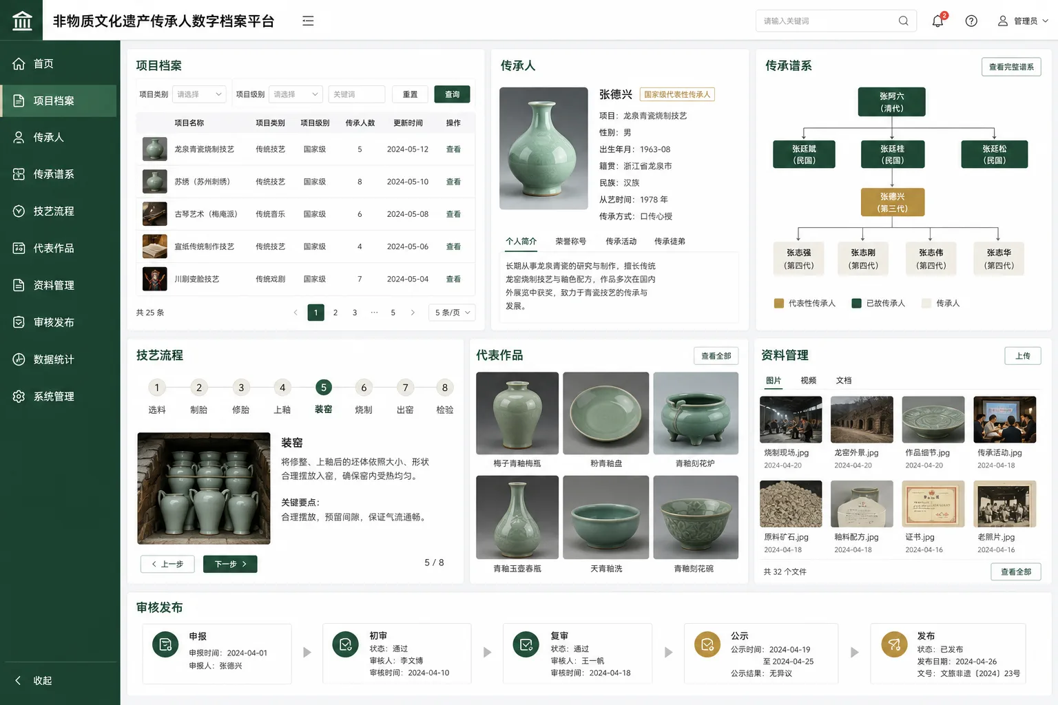 非遗数字档案平台界面