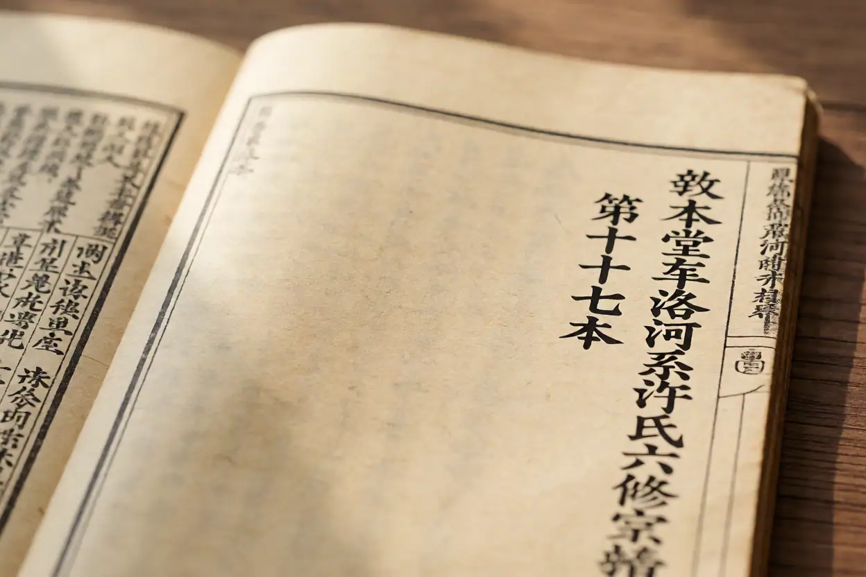 车洛河系许氏六修宗谱第十七本的著录与查考:文化场景示意