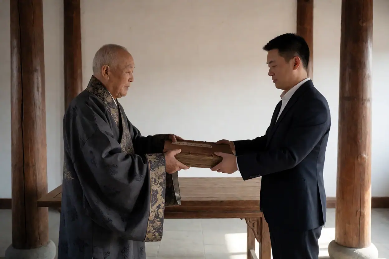 贺氏六修族谱颁谱:一场家族文献的郑重交接:文化场景示意